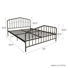 Load image into Gallery viewer, Novogratz Bushwick Metal Bed, Queen, Black
