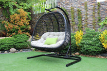 Load image into Gallery viewer, VIG Renava San Juan Outdoor Outdoor Swing Chair in Beige, Black, Waterproof Fabric AS-IS 6180RR-0B
