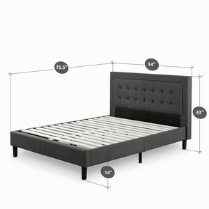 Zinus 43” Dachelle Upholstered Platform Bed Frame, Full 1238CDR