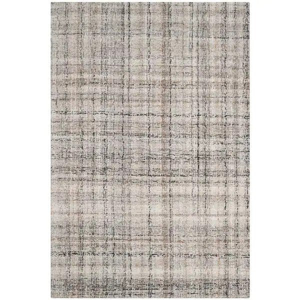 Abstract Camel/Black Rectangle 4 ft. x 6 ft. Solid Area Rug