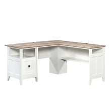 Load image into Gallery viewer, August Hill 59.055 in. L-Shape Soft White Computer Desk with File Storage
