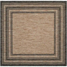 Load image into Gallery viewer, Courtyard Natural/Black 10&#39; x 14&#39; Square Striped Indoor/Outdoor Area Rug
