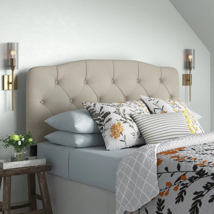 King Warm Gray Richard Upholstered Headboard