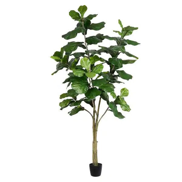 7 ft. Green Artificial Fiddle Leaf Everyday Tree in Pot