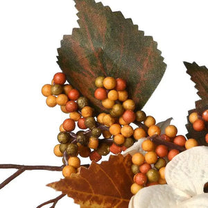 24 in. Artificial Harvest Wreath with Hydrangea and Berries