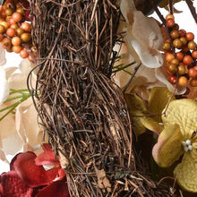 Load image into Gallery viewer, 24 in. Artificial Harvest Wreath with Hydrangea and Berries

