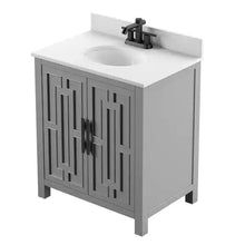 Load image into Gallery viewer, 30 in. W x 20 in. D Bath Vanity in Huron Gray with Marble Vanity Top in White with White Basin
