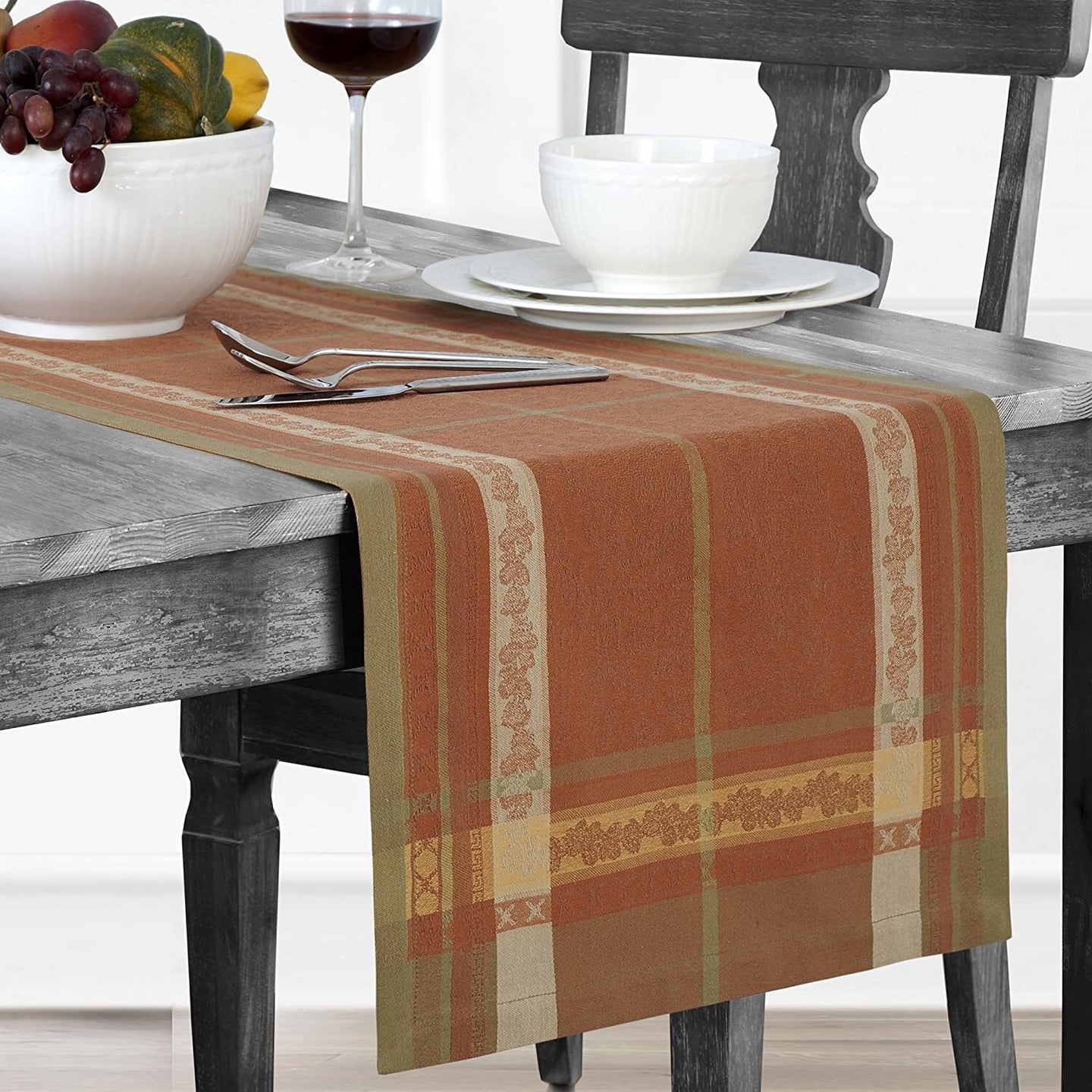 Promenade 16 in. W x 72 in. L Harvest Cotton Table Runner