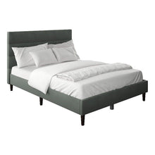 Load image into Gallery viewer, Scott Living Helena Queen Platform Bed in Gray Velvet
