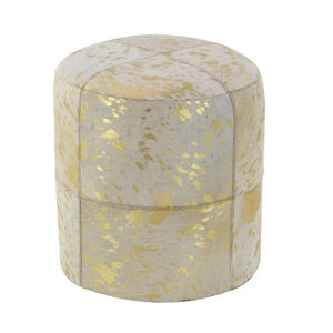 16 in. Gold Wood Contemporary Ottoman