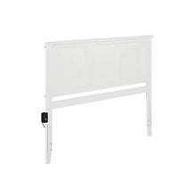 Load image into Gallery viewer, Madison White Solid Wood Full Headboard with Attachable Turbo USB Device Charger, Full
