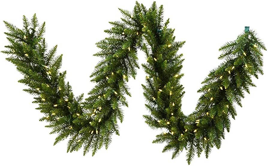 9' Camdon Fir Christmas Garland, Warm White Led Lights