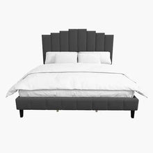 Load image into Gallery viewer, Chaonian 84.2&quot;D Grey Tufted Upholstered Platform Bed, Queen
