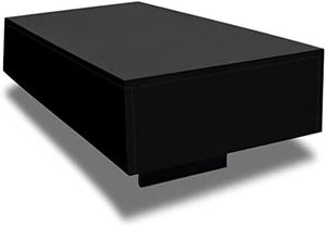 33.5" x 21.6" x 12.2" Coffee Table MDF High Gloss Black Accent Tea Side Living Room