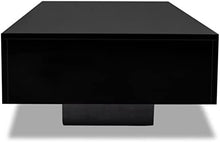 Load image into Gallery viewer, 33.5&quot; x 21.6&quot; x 12.2&quot; Coffee Table MDF High Gloss Black Accent Tea Side Living Room
