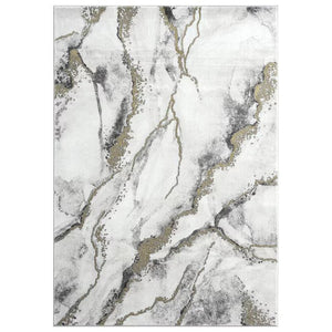 Luna Grey 9 ft. x 12 ft. Abstract Polyester Area Rug