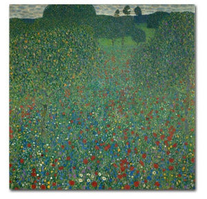 'Field of Poppies, Canvas Art by Gustav Klimt