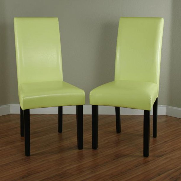 Villa Faux Leather Wax Green Dining Chairs (Set of 2) - 524CE