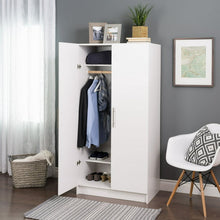 Load image into Gallery viewer, 32&quot; Wardrobe Cabinet with Adjustable Hinges, White Laminate Finish
