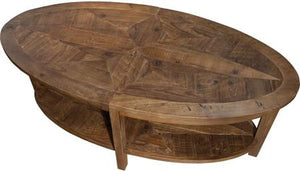 48" Oval Coffee Table, Natural
