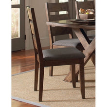 Load image into Gallery viewer, Annette Ladder Back Side Chair in Gray/Knotty Nutmeg, Main Material: Solid Wood, Weight Capacity: 300 lb., SET OF 2
