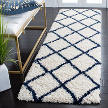 Load image into Gallery viewer, SAFAVIEH Hudson Shag Collection Ivory / Navy Rug 8&#39; x 10&#39;
