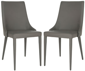 Summerset Gray 19 in. H Leather Side Chair (Set of 2) #961HW