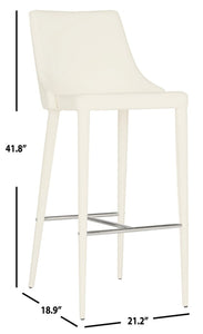 Summerset Bar Stool in White /Chrome Set of 2 #1331HW - 2 Separate Boxes