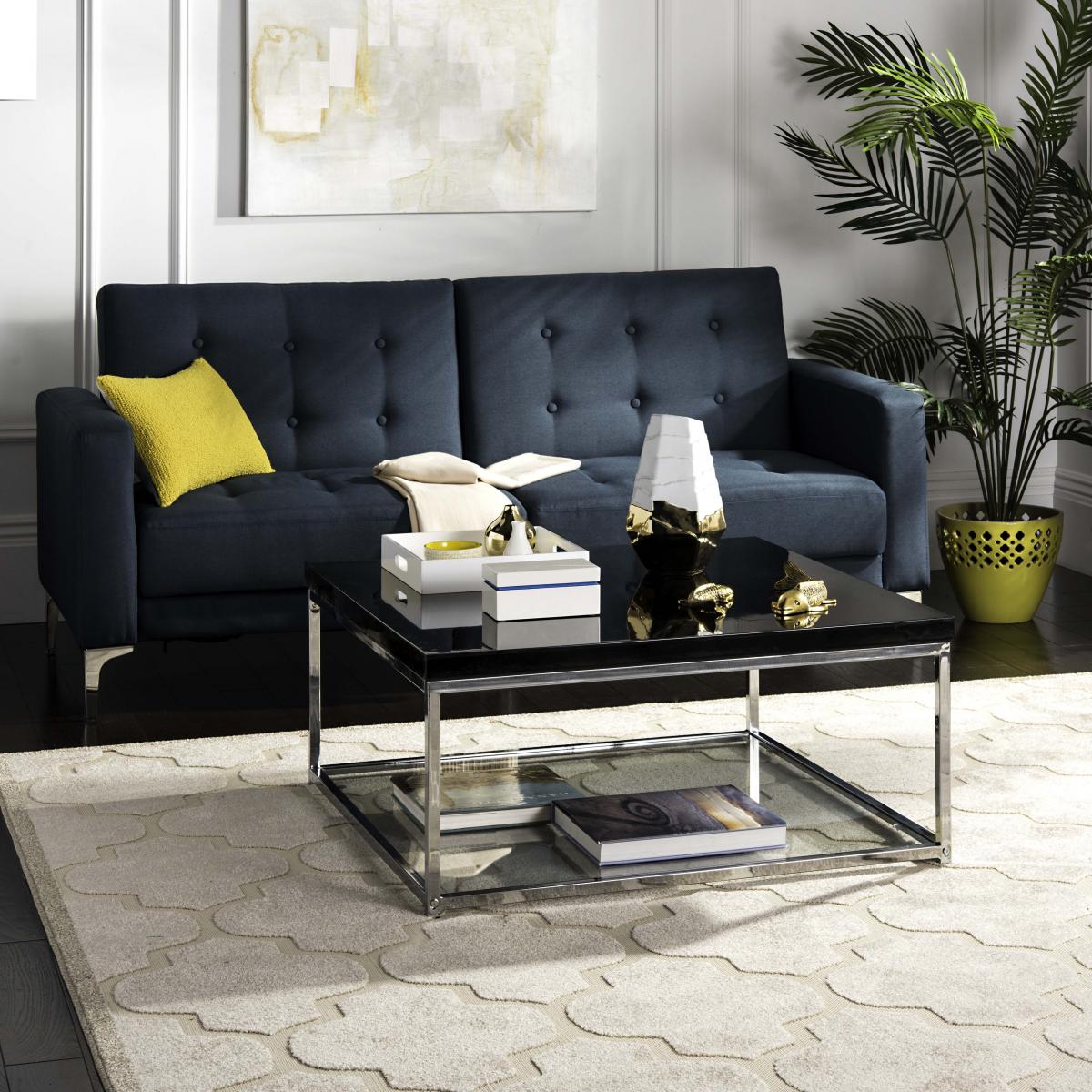 Malone Chrome High Gloss Black Coffee Table (SB720)