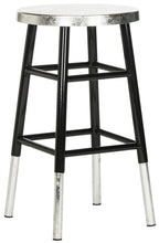 Load image into Gallery viewer, Single Kenzie Silver Dipped Black/Silver Counter Bar Stool #1337HW
