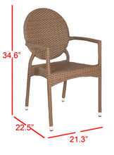Load image into Gallery viewer, Valdez Brown Stackable Aluminum/Wicker Outdoor Dining Chair - Set of 2 (SB1025)
