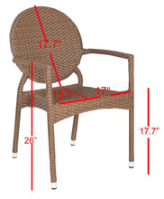 Load image into Gallery viewer, Valdez Brown Stackable Aluminum/Wicker Outdoor Dining Chair - Set of 2 (SB1025)
