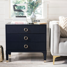 Load image into Gallery viewer, Safavieh Lorna 3-Drawer Nightstand in Navy 468CDR
