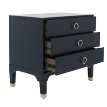 Load image into Gallery viewer, Safavieh Lorna 3-Drawer Nightstand in Navy 468CDR
