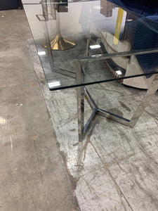 Glass top and Chrome  71" Dining Table