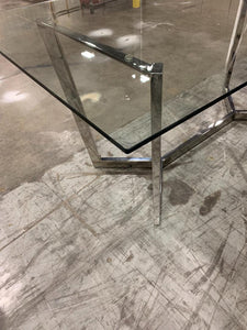 Glass top and Chrome  71" Dining Table