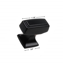 Load image into Gallery viewer, 1-1/8 in. Matte Black Deco Rectangle Cabinet Knobs (10-Pack) GL497
