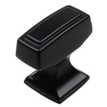 Load image into Gallery viewer, 1-1/8 in. Matte Black Deco Rectangle Cabinet Knobs (10-Pack) GL497
