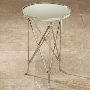 Global Views  Directoire Table in Nickel and Mirror 5105RR