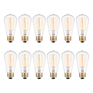 40-Watt Vintage Edison Incandescent Filament Light Bulbs (12-Pack)3150RR