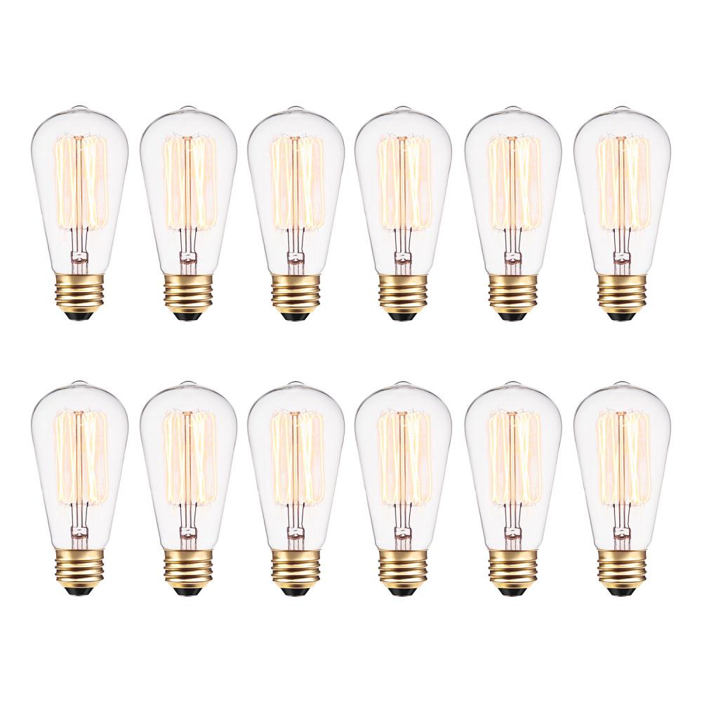 40-Watt Vintage Edison Incandescent Filament Light Bulbs (12-Pack)3150RR