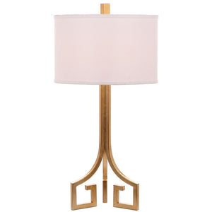 Arabelle Hardback 27.5 in. Gold Greek Key Table Lamp with White Shade (Set of 2) - 563CE