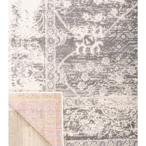 Distressed Oriental Border 9 ft. x 12 ft. Gray Area Rug #1442HW