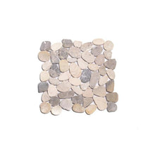 Load image into Gallery viewer, Sliced Pebble Tile Light Grey Honed Pebble Mosaic Tile 1256CDR (4 boxes)
