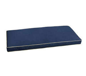 Sunbrella Navy with White Piping Bench Cushion (19" x 60") #9701
