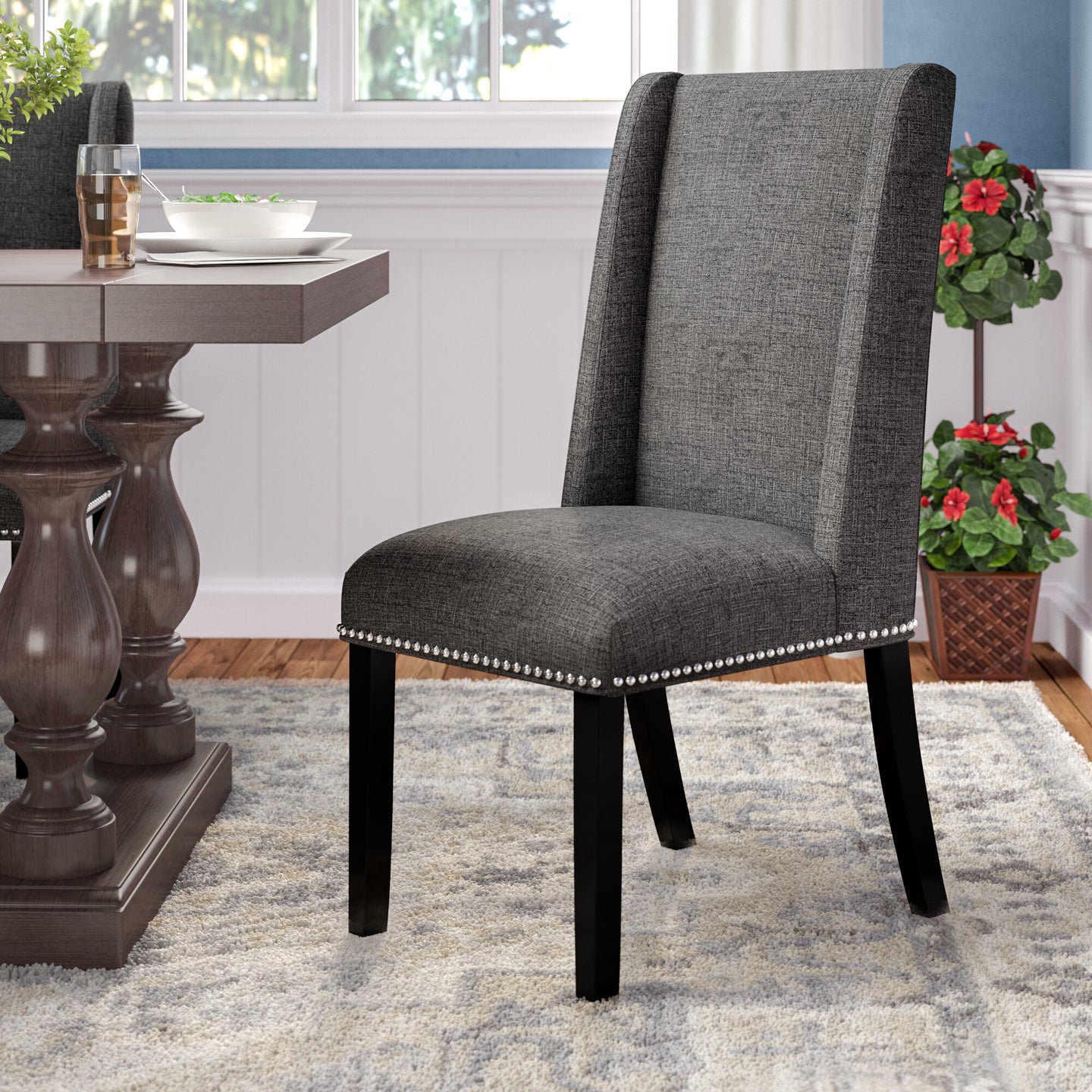 Galewood Wood Leg Upholstered Dining Chair
