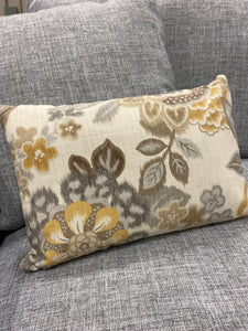 12" x 18" Yellow Godolphin Cotton Lumbar Pillow GL962