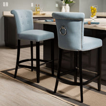 Load image into Gallery viewer, Single Addo Ring Sky Blue Upholstered Bar Stool #1327HW
