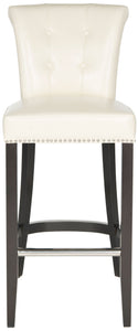Single Addo Ring Flat Cream Upholstered Bar Stool  #1336HW