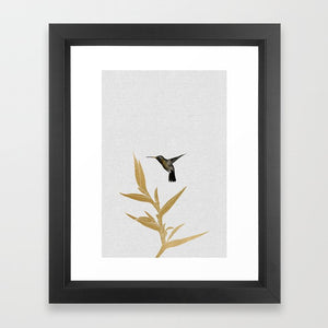 Hummingbird & Flower II Framed Art Print 10" x 12" #9667